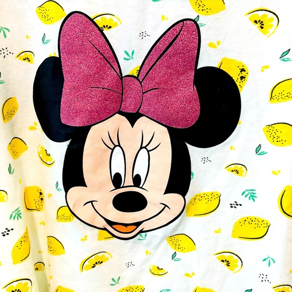 Disney Junior Girls Minnie Mouse Lemons Fringe Top Tee 8-12 YRS Sz 140 - Picture 3 of 6